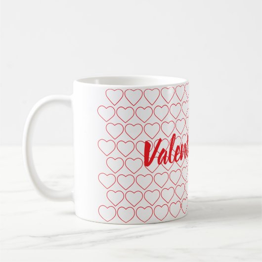 Romantisch Hart Valentijn's Day Design Koffiemok (Links)