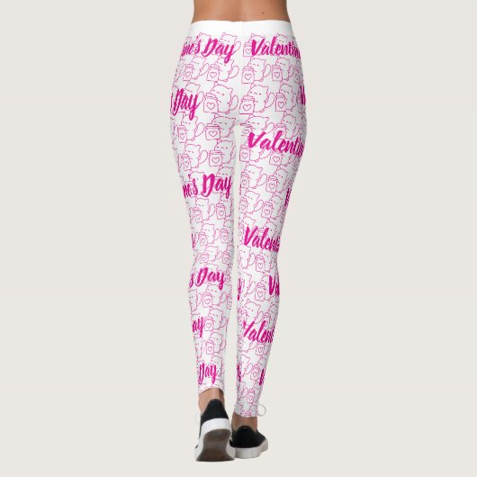 Romantisch Hart Valentijn's Day Design Leggings (Achterkant)