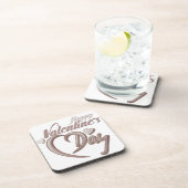 Romantisch Hart Valentijn's Day Script Typografie Bier Onderzetter (Rechterzijde)