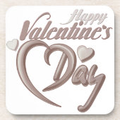 Romantisch Hart Valentijn's Day Script Typografie Bier Onderzetter (Voorkant)