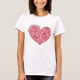 Romantisch Hart van Bloemen Jij bent mijn Zonnes T-shirt