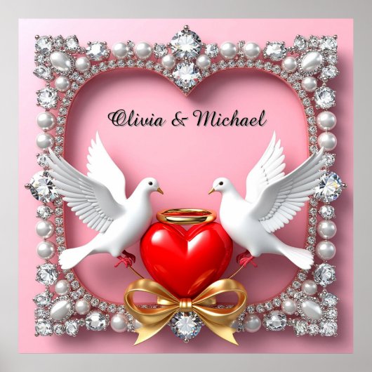 💍 Romantisch Hartframe voor Huwelijksdecoratie Ca Poster (Voorkant)