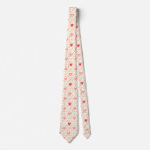 Romantisch Hartjes Naadloos Patroon Cute Stropdas (Voorkant)