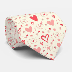 Romantisch Hartjes Naadloos Patroon Cute Stropdas