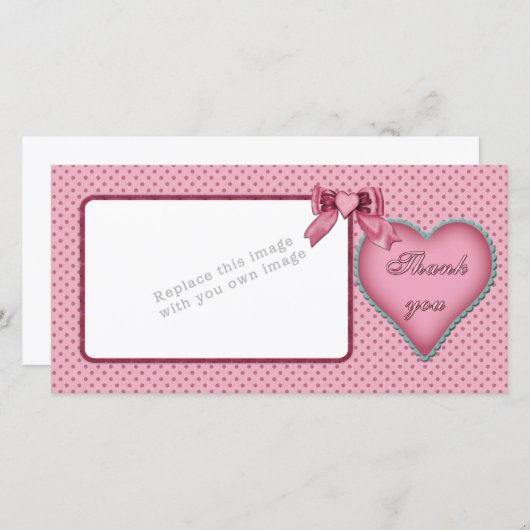 Romantisch hartontwerp / Dank u Bedankkaart (Voorkant / Achterkant)