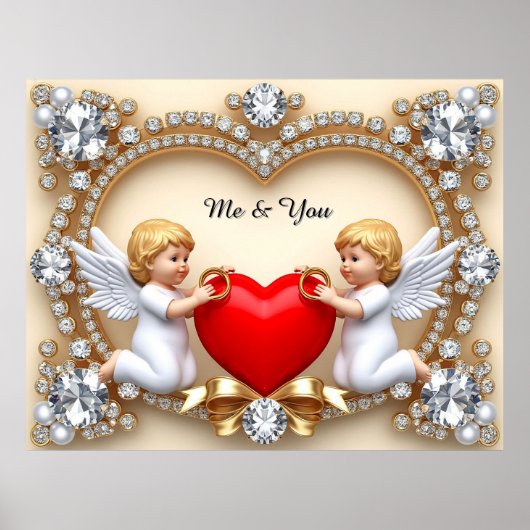 Romantisch Hartontwerp Poster (Voorkant)