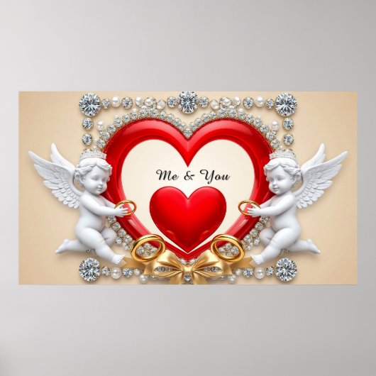 Romantisch Hartontwerp Poster (Voorkant)