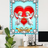 Romantisch Hartontwerp Poster (Thuiskantoor)