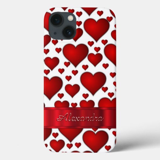 Romantisch hartpatroon gepersonaliseerd Case-Mate iPhone case (Achterkant)
