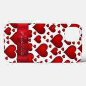 Romantisch hartpatroon gepersonaliseerd Case-Mate iPhone case (Achterkant (horizontaal))