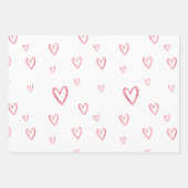 Romantisch hartpatroon in blush, koffie en wit inpakpapier vel (Voorkant 2)