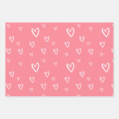 Romantisch hartpatroon in blush, koffie en wit inpakpapier vel (Voorkant)