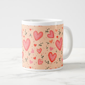 Romantisch Hartpatroon Keramische Koffiemok Grote Koffiekop