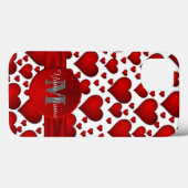 Romantisch hartpatroon monografisch Case-Mate iPhone case (Achterkant (horizontaal))