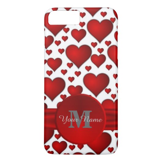 Romantisch hartpatroon monografisch Case-Mate iPhone case (Achterkant)