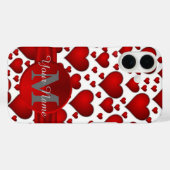 Romantisch hartpatroon monografisch Case-Mate iPhone case (Achterkant (horizontaal))