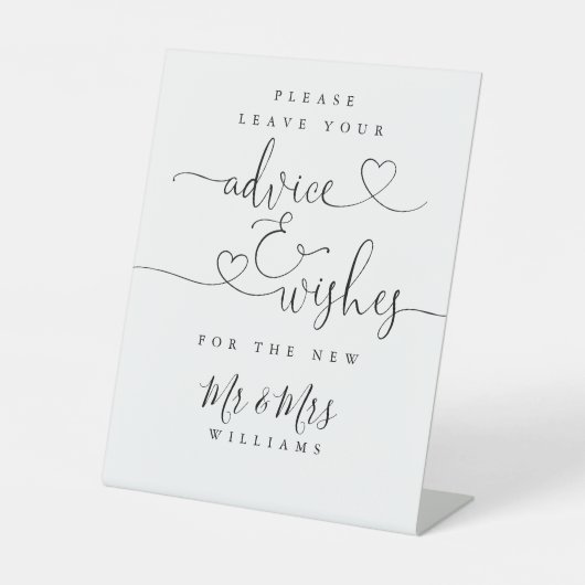 Romantisch Hartschrift advies en wensen Reclamebord Met Voetstuk (Voorkant)