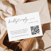 Romantisch Hartschrift Minimalistische QR Code Bru RSVP Kaartje
