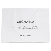 Romantisch Hartschrift Wit Minimalistisch Bruidsme Groot Cadeauzakje (Voorkant)