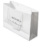 Romantisch Hartschrift Wit Minimalistisch Bruidsme Groot Cadeauzakje (Voorkant Gekanteld)