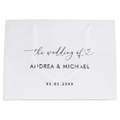 Romantisch hartscript minimalistisch de bruiloft v groot cadeauzakje (Voorkant)