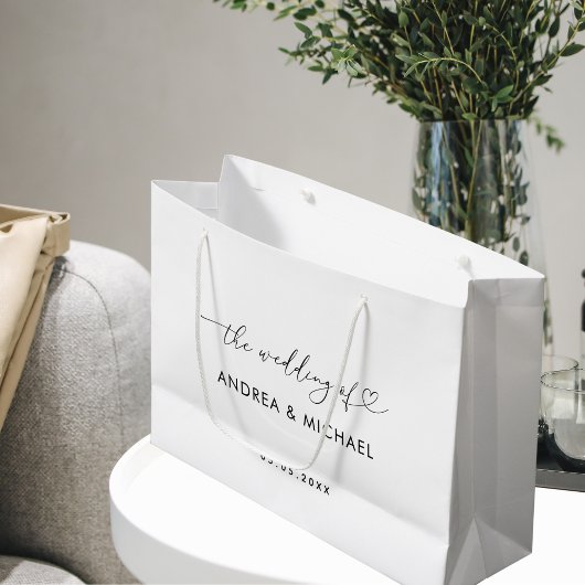 Romantisch hartscript minimalistisch de bruiloft v groot cadeauzakje