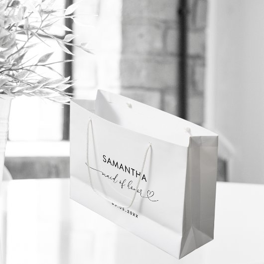 Romantisch Hartscript Minimalistische Maid of Hono Groot Cadeauzakje