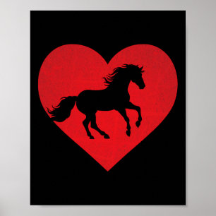 Romantisch hartvormig paard Equestrian Lover Valen Poster