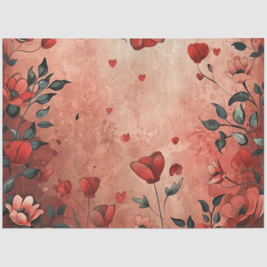 Romantisch hartweefselpapier tissuepapier (Voorkant)