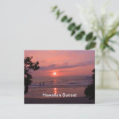 Romantisch Hawaiiaans Sunset Ocean Beach Briefkaart (Staand voorkant)