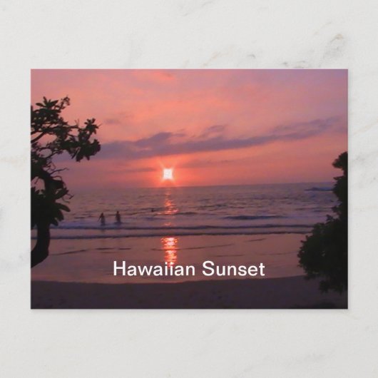 Romantisch Hawaiiaans Sunset Ocean Beach Briefkaart (Voorkant)