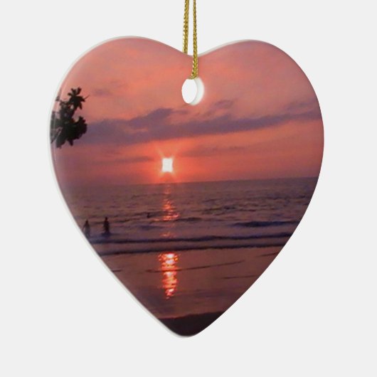 Romantisch Hawaiiaans Sunset Ocean Beach Keramisch Ornament (Rechts)