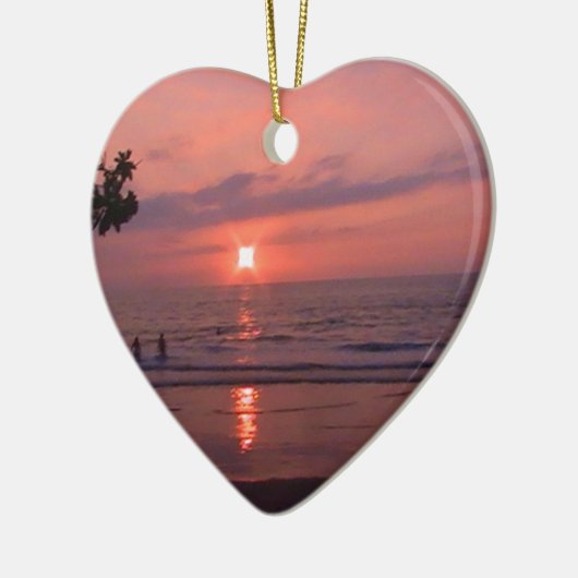 Romantisch Hawaiiaans Sunset Ocean Beach Keramisch Ornament (Links)