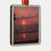 Romantisch Hawaiiaans Sunset Ocean Beach Metalen Ornament (Rechts)