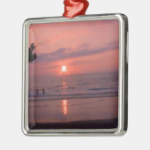 Romantisch Hawaiiaans Sunset Ocean Beach Metalen Ornament (Links)