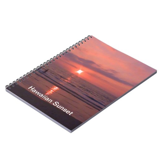 Romantisch Hawaiiaans Sunset Ocean Beach Notitieboek (Linkerzijde)