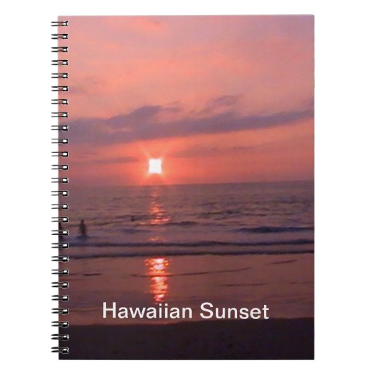 Romantisch Hawaiiaans Sunset Ocean Beach Notitieboek (Voorkant)