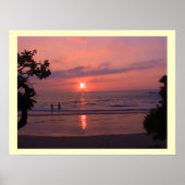 Romantisch Hawaiiaans Sunset Ocean Beach Poster (Voorkant)