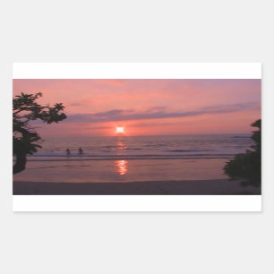 Romantisch Hawaiiaans Sunset Ocean Beach Rechthoekige Sticker