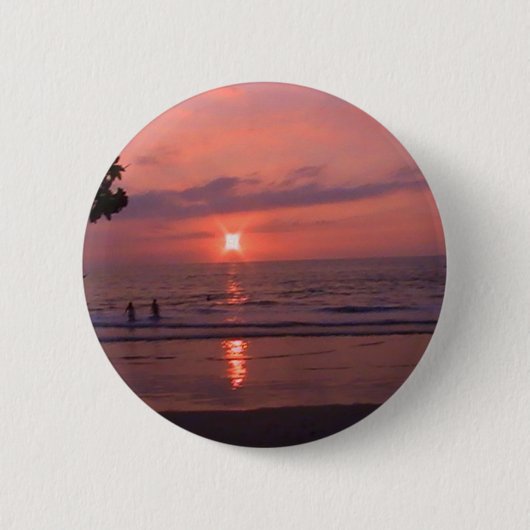 Romantisch Hawaiiaans Sunset Ocean Beach Ronde Button 5,7 Cm (Voorkant)