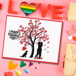 Romantisch Heart Tree Vrouw paar Feestdagenkaart