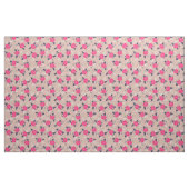 Romantisch Heet Roze Beige Bloemen Patroon Stof (Fat Quarter)