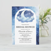 Romantisch hemelmaanster wolken Vrijgezellenfeest Kaart (Staand voorkant)