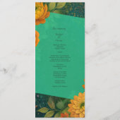 Romantisch Herfst Bloemen Trouwmenu & Programma Programmakaart (Achterkant)