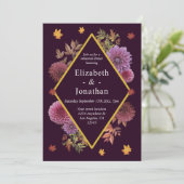 Romantisch Herfst Dahlia repetitie diner Kaart (Staand voorkant)