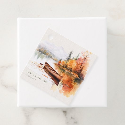 Romantisch herfst meer en boot bruiloft Favoriete Bedankjes Labels (In situ)