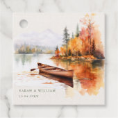 Romantisch herfst meer en boot bruiloft Favoriete Bedankjes Labels (Voorkant)