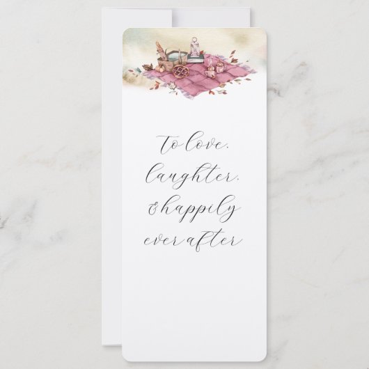 Romantisch herfsthuwelijksmenu kaart (Achterkant)