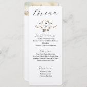 Romantisch herfsthuwelijksmenu kaart (Voorkant / Achterkant)