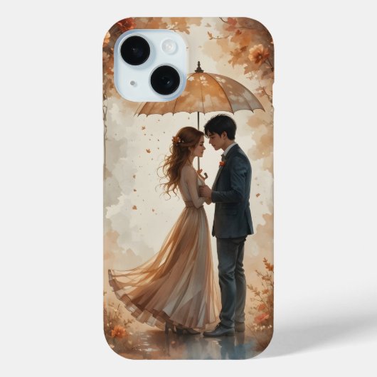Romantisch herfstpaar onder paraplu - Love Art I Case-Mate iPhone Case (Achterkant)